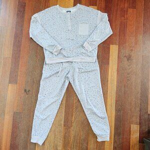 Splendid Gray Polka Dot Pajama Set Size Medium